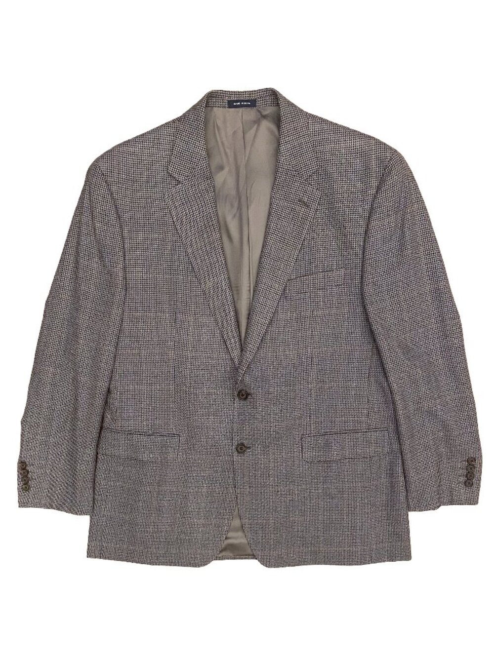 Ralph RALPH LAUREN Silk Wool Houndstooth Blazer Sport Coat 44R Brown Blue